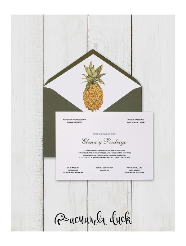 Invitación de boda "Pineapple"