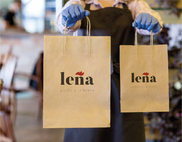 Branding de Leña en bolsas de papel, hecho por Acuarela duck